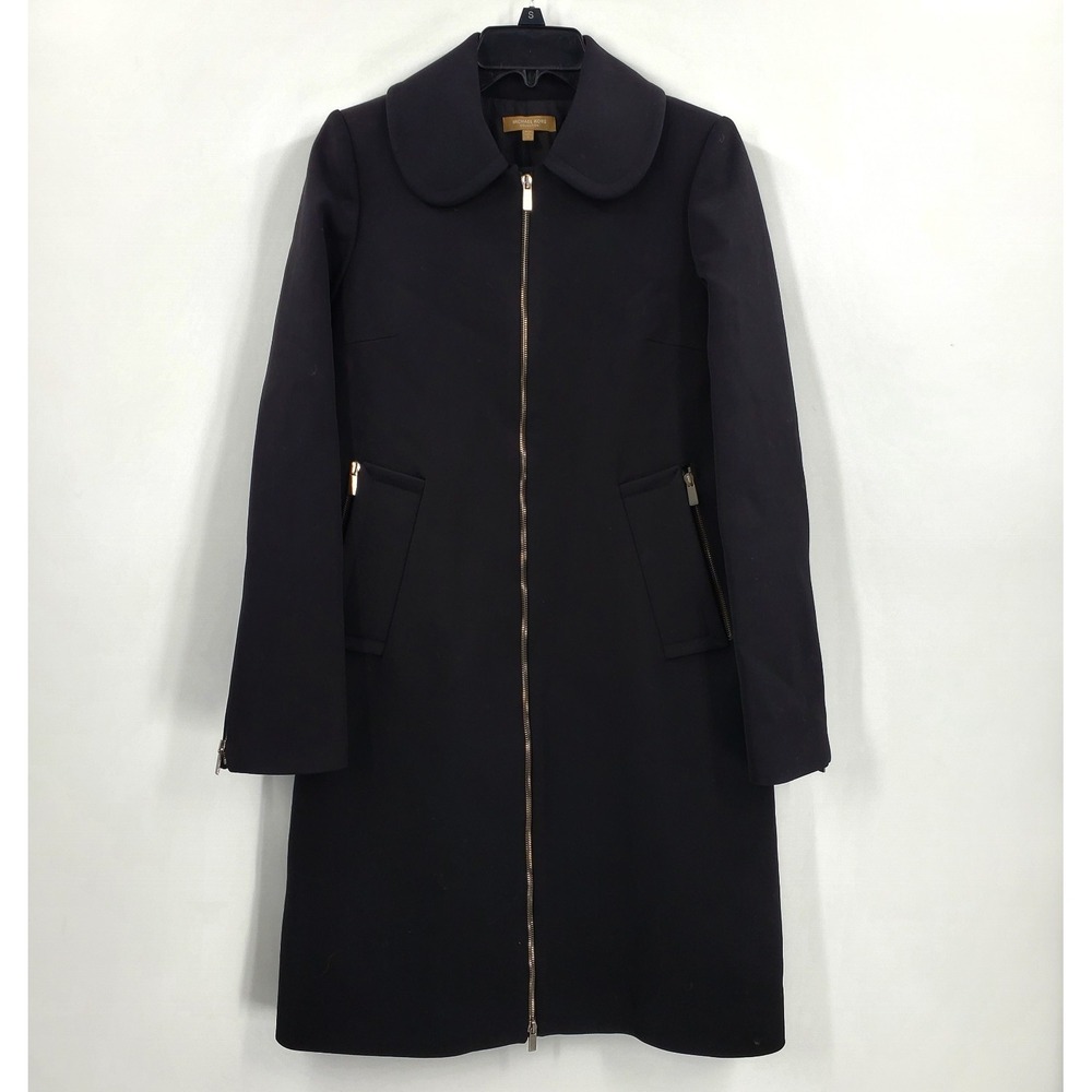 Michael Kors Collection Luxury Virgin Wool Coat In Black Size 2